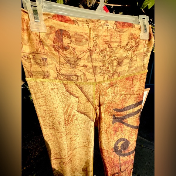 Eye of Horus RARE Niyama Sol leggings. Egyptian Hieroglyphs throughout,gold tone - Picture 3 of 7